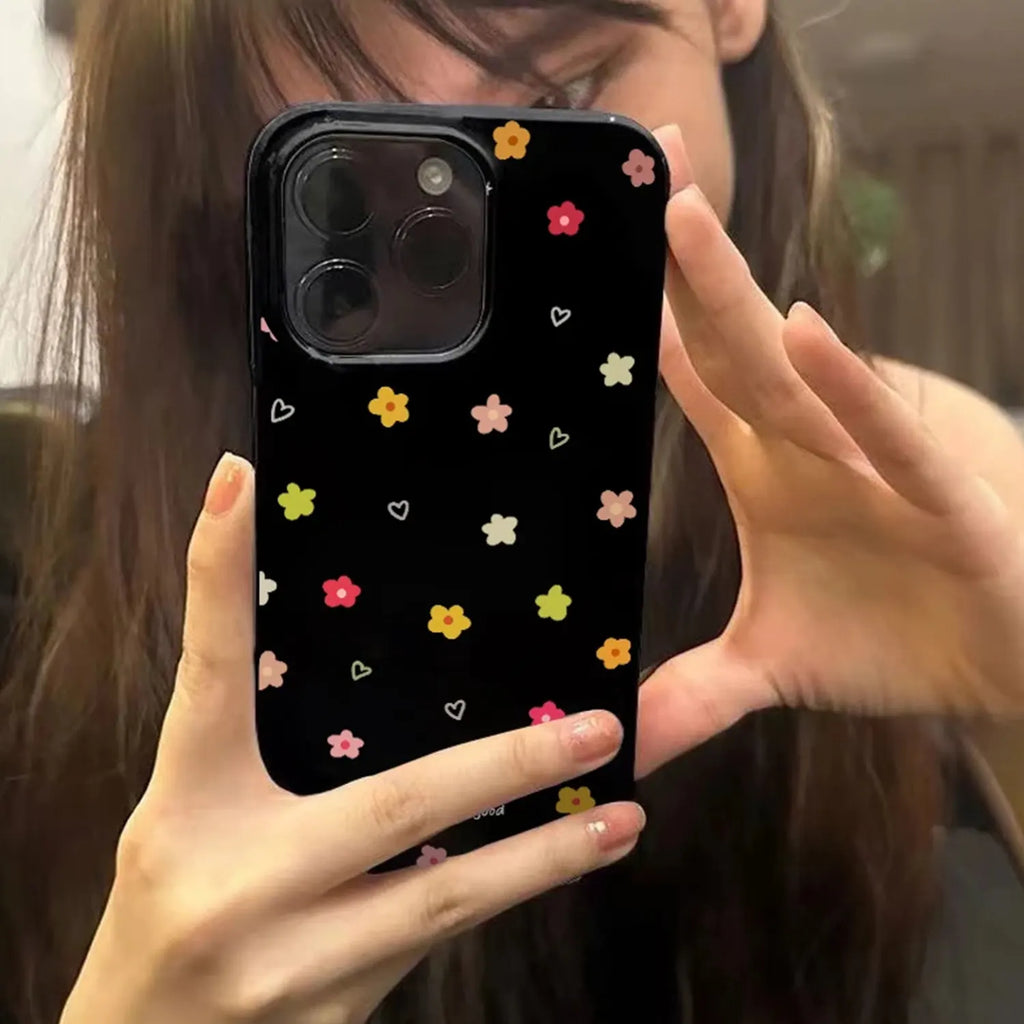 Black Flowers iPhone Case