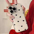 Clear Black Heart iPhone Case
