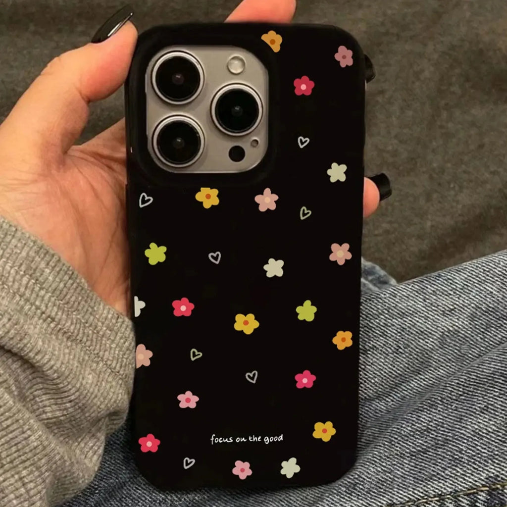 Black Flowers iPhone Case