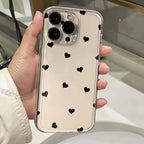 Clear Black Heart iPhone Case