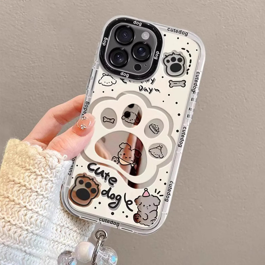 Cream Mirror Dog Paw iPhone Case