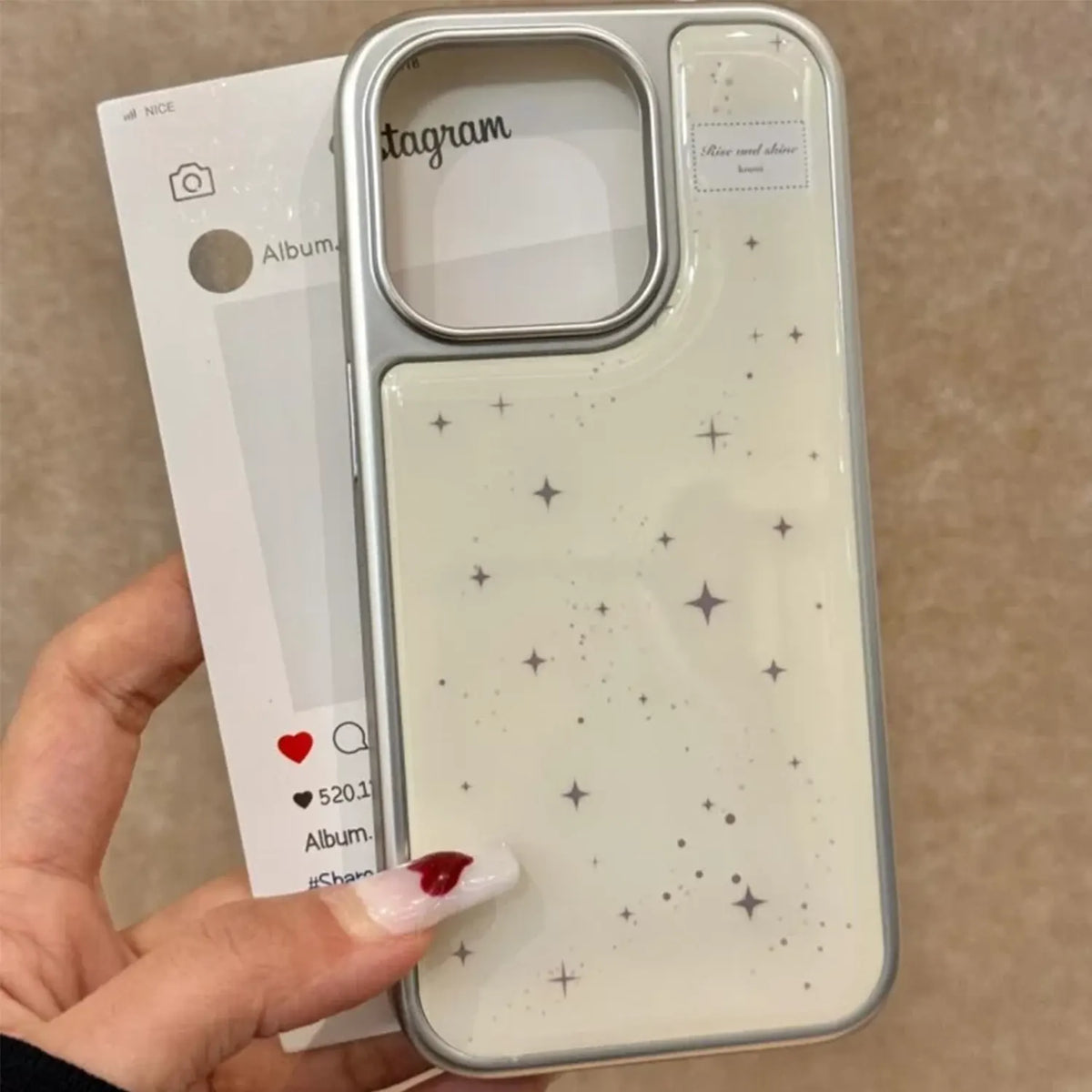 Cream Tiny Stars iPhone Case