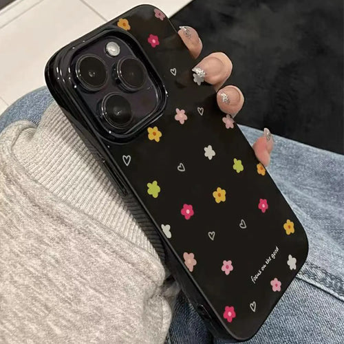 Black Flowers iPhone Case