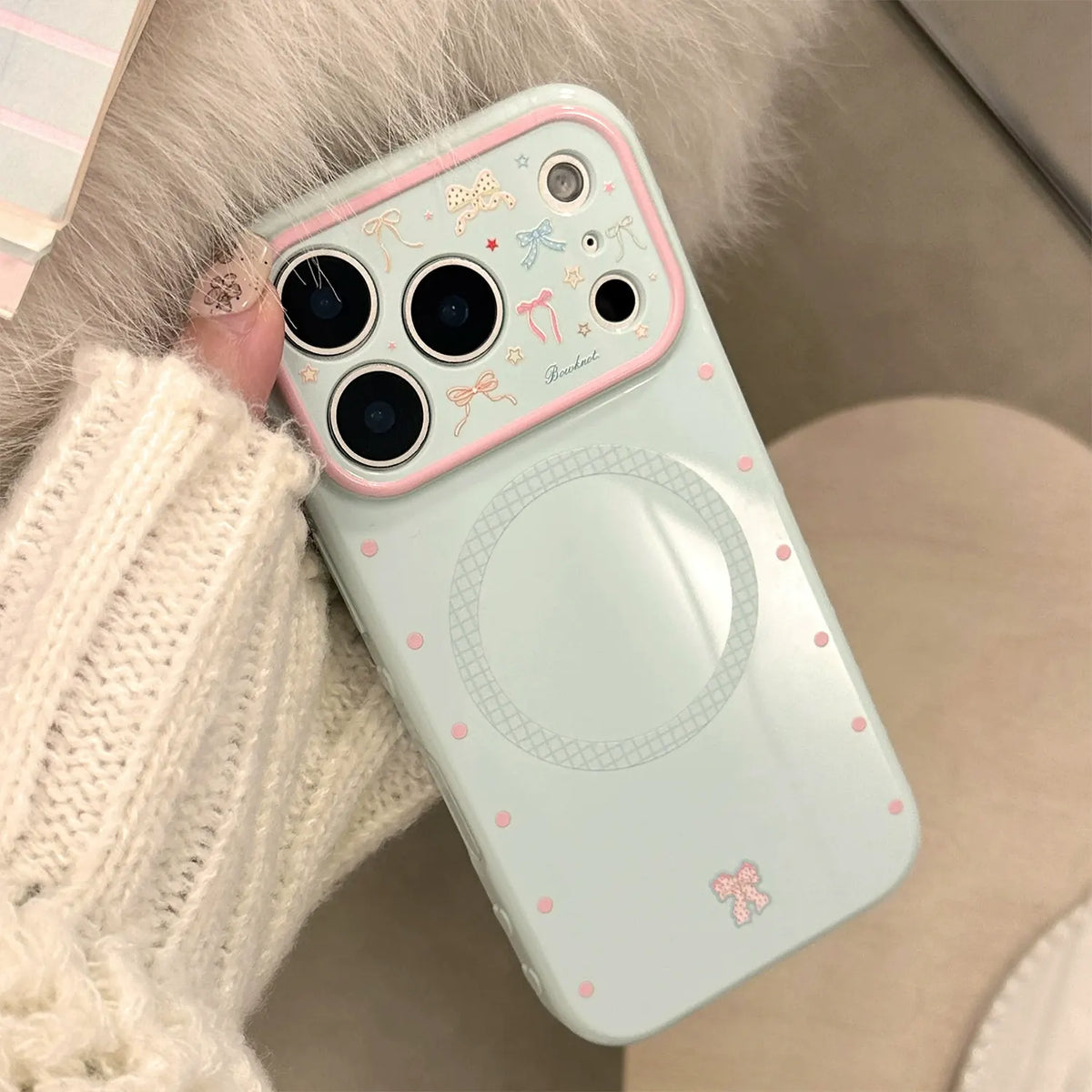 Icelandic Blue iPhone Case Magnetic Stand