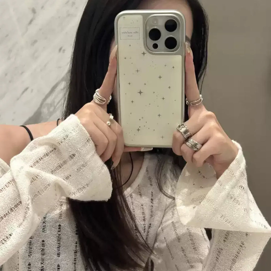 Cream Tiny Stars iPhone Case