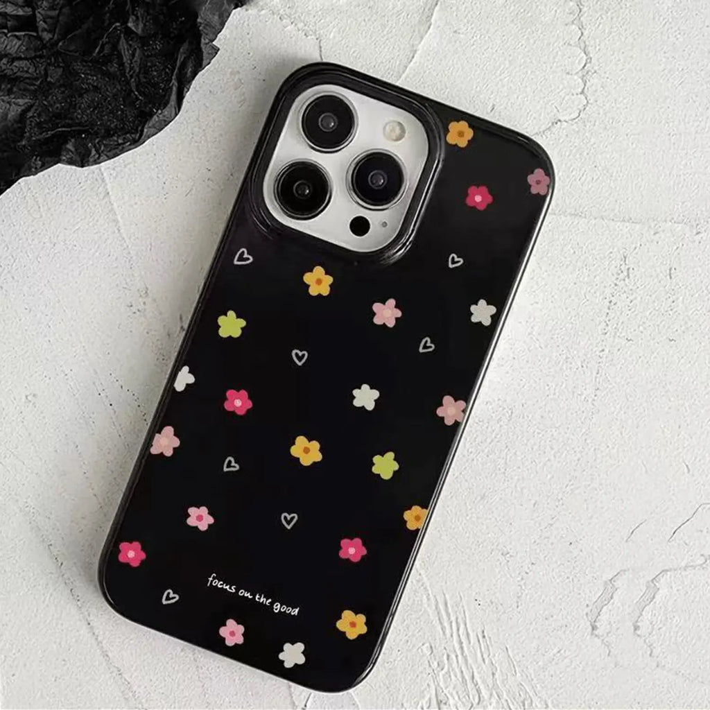 Black Flowers iPhone Case
